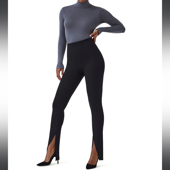 SPANX Perfect Front Slit Leggings Small Black - Picture 2 of 4